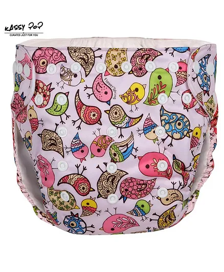 Kassy Pop Reusable Diaper Cover With Cotton Absorbing Pad - Multicolor