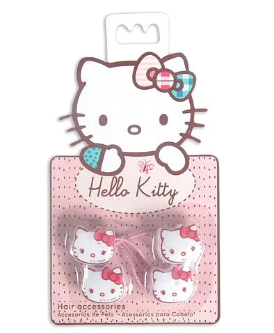 Hello Kitty Hello Kitty's Face Hair Ties Pack of 4 - Light Pink