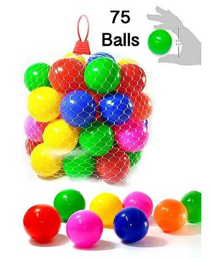Eevovee Plastic Play Balls Pack of 75 - Multicolour