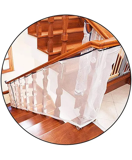 Safe-O-Kid Child Safety Mesh Net Prevent Fall & Injuries Balcony & Indoors - White