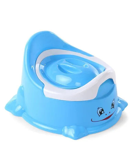 Baby Potty Chair With Lid Animal Design  - Blue