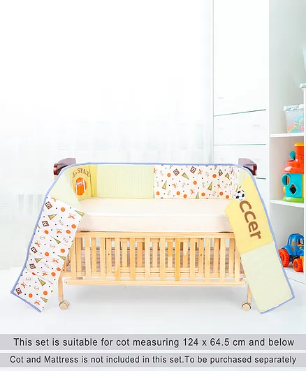 Babyhug Premium Cotton Crib Bumper Regular - Sports Theme (Cot not Included)