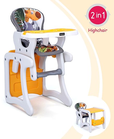 Babyhug Candy 2 In 1 High Chair With Cushioned Seat 5 Point Safety Harness Grey Orange Online In India Buy At Best Price From Firstcry Com