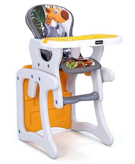 Babyhug Candy 2 In 1 High Chair With Cushioned Seat 5 Point Safety Harness Grey Orange Online In India Buy At Best Price From Firstcry Com