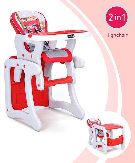 Babyhug Candy 2 In 1 High Chair With Cushioned Seat 5 Point Safety Harness Red White Online In India Buy At Best Price From Firstcry Com 2507431