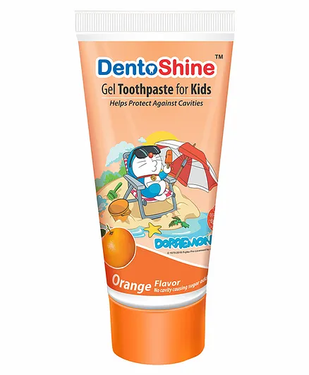 DentoShine Doraemon Orange Flavoured Gel Toothpaste - 80 gm