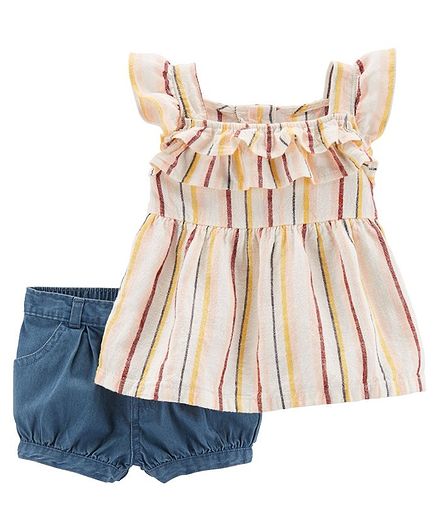 denim 2 piece short set