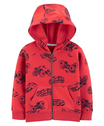 red zip up fleece