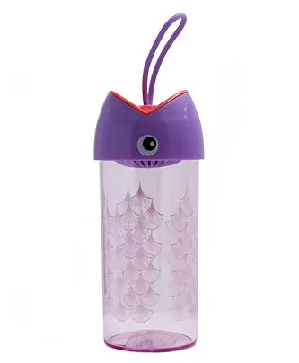 Pix Water Bottle Fish Design With Filter Purple - 350 ml