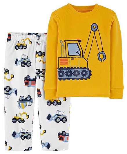 NWT Carters Construction Dinosaur Boys Short Sleeve Pajamas Set 18 24 M