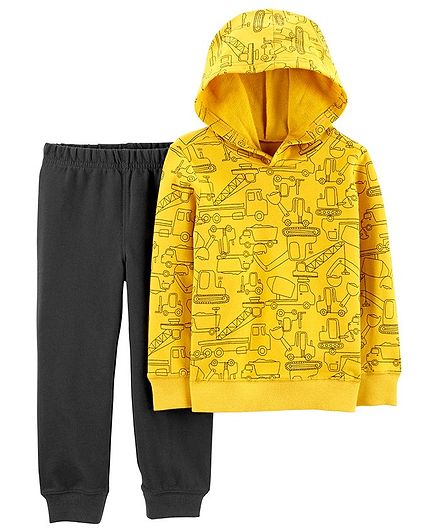 Carter/'s NEW 2 pc Boy Winter Outfit Size 4//5 Hooded Sweatshirt Track Pants NWT