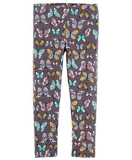 Girl Trousers Leggings Elasticated Waist In Grey 3-6 6-9 Months