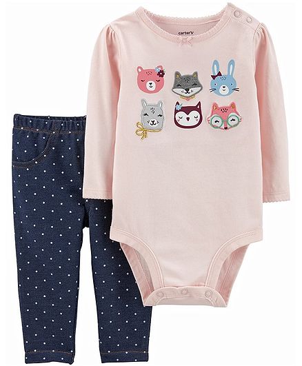 Baby Girl 3 Piece Carters Jacket w// Hood Pants Long Sleeve Bodysuit Giraffes NWT
