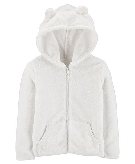 white fuzzy hoodie