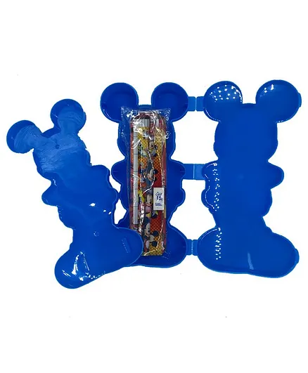 Funcart Mickey Mouse Shaped Pencil Box With Stationery - Blue
