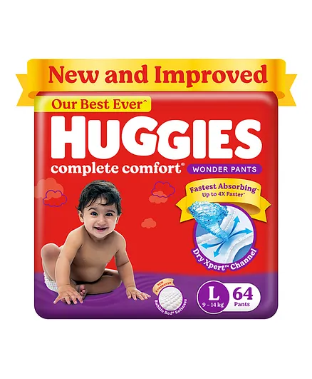 Huggies Wonder Pants Large Size Pant Style Diapers - 64 Pieces
