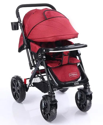Babyhug Melody Stroller With Reversible Handle & Canopy - Maroon