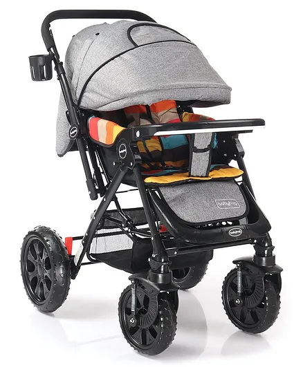 Babyhug Melody Stroller With Reversible Handle & Canopy - Multicolor