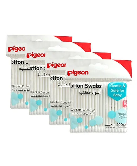 Pigeon Cotton Swabs Pack of 4 - 100 Pieces Each