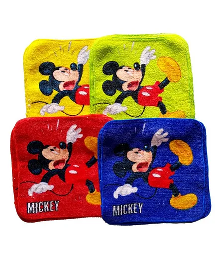 Sassoon Disney Mickey Cotton Wash Cloth Set of 12 - Multicolor
