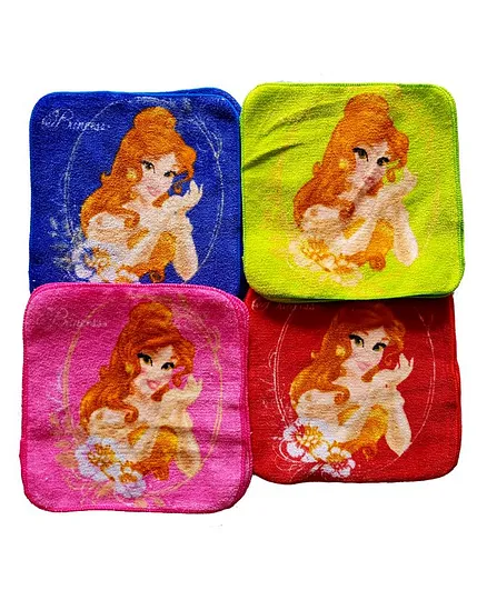 Sassoon Disney Princess Cotton Wash Cloth Set of 12 - Multicolor