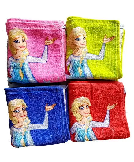 Sassoon Disney Frozen Printed Cotton Wash Cloths Set of 12 - Multicolor 