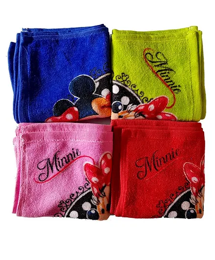 Sassoon Disney Minnie Printed Cotton Wash Cloths Set of 12 - Multicolor 