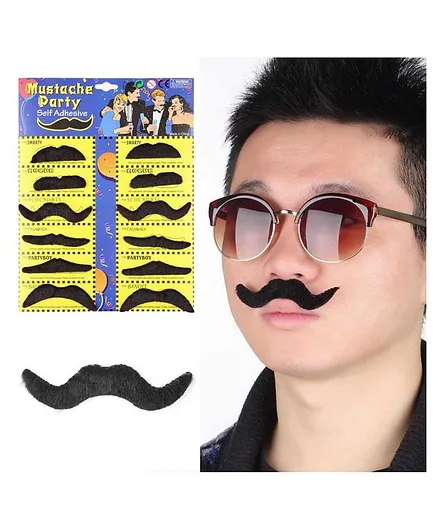 Party Propz Self Adhesive Fake Moustaches - Pack of 12