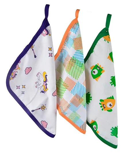Wonder Wee 100% Cotton Mul (Mulmul) Baby Washcloth Set - Multicoloured