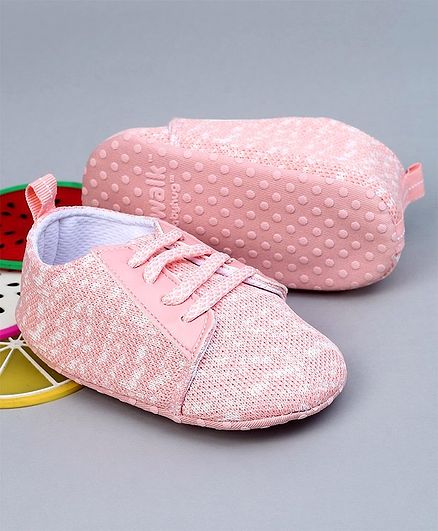 Babyhug Shoes Style Booties - Pink 