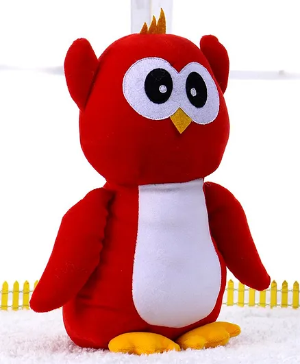 Play Toons Owl Soft Toy Red - Height 30 cm