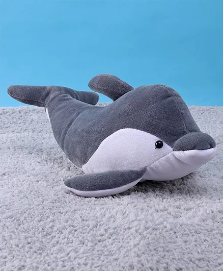 Dolphin Soft Toy Grey and White - Length 25 cm