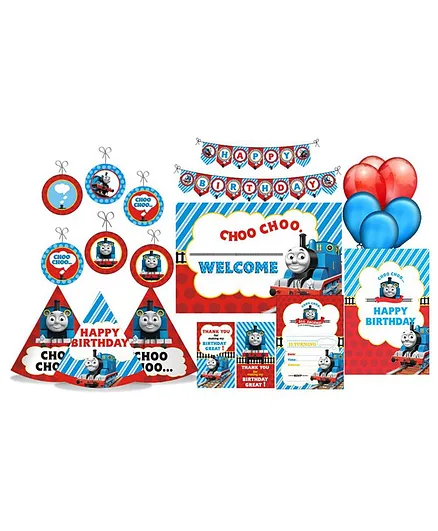 Prettyurparty Thomas & Friends Party Decoration Kit Blue Red - Pack of 90