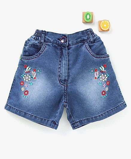 dollhouse Girls Denim Jeans with Embroidered Flower Designs