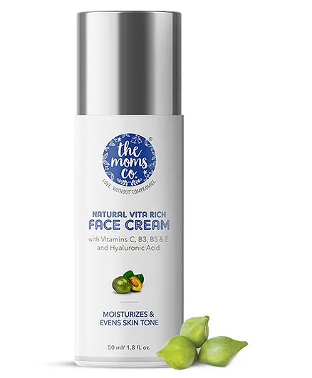 the moms co. Natural Vita Rich Face Cream with Vitamins C, B3, B5 & E and Hyaluronic Acid (50gm)