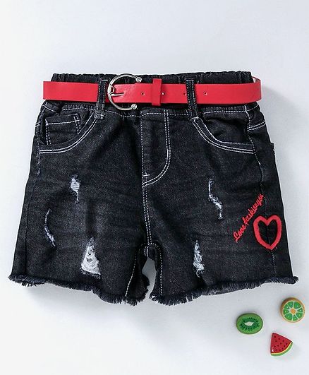 stretch waist denim shorts