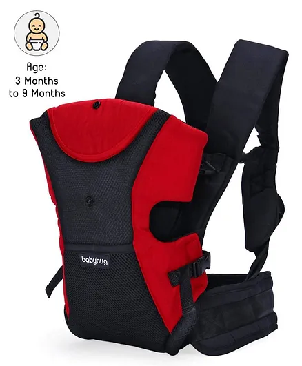 Babyhug Kangaroo Pouch 3 Way Baby Carrier - Red & Black