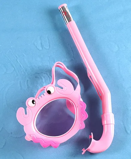Yellowbee Crab Design Mask & Snorkel Set  - Pink
