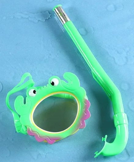 Yellowbee Crab Design Mask & Snorkel Set  - Green