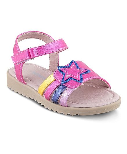 Kittens Shoes Star Patch Sandals - Pink 