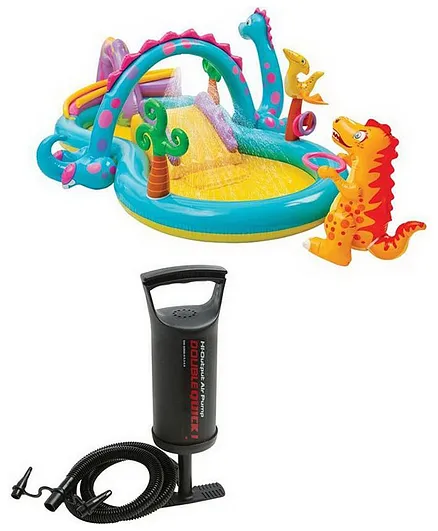 Intex Dinoland Play Center Pool With Hand Pump - Multicolour