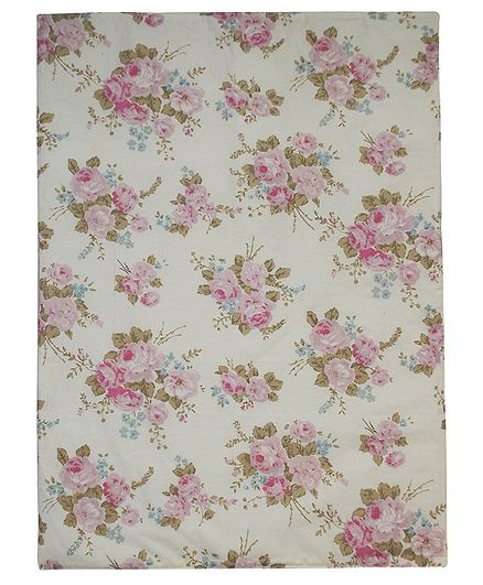 Abracadabra Diaper Changing Mat Single Vintage Floral Pink Cream