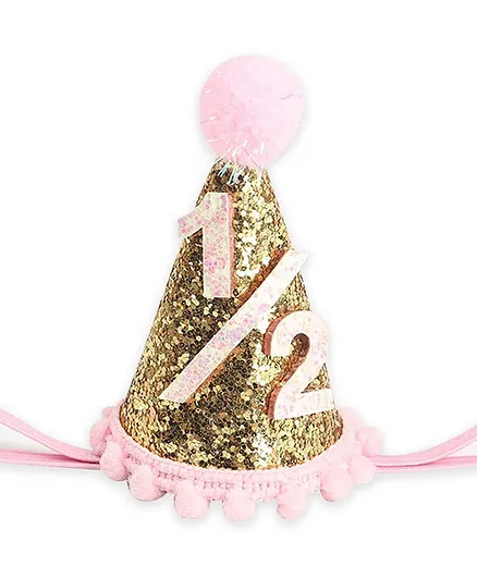 Bembika Cone Hat For First Birthday Party - Golden