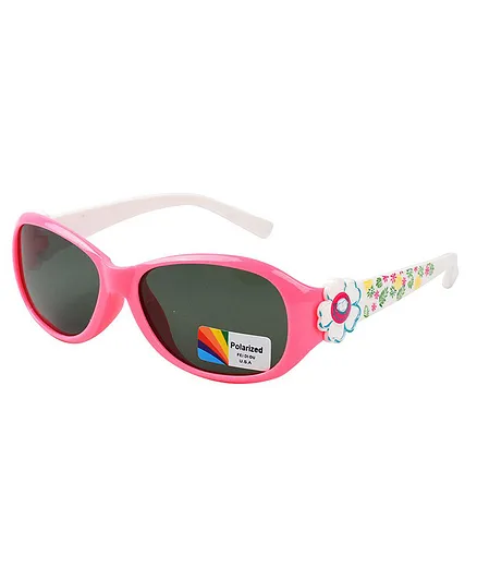 Spiky Flower Printed Polarised UV Protection Sunglasses - Pink