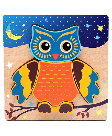 Vibgyor Vibes Wooden Owl Board Puzzle Multicolor - (Design May Vary)