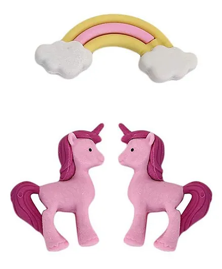 Funcart Unicorn With Rainbow and Cloud Erasers Set Pink - 2 Pieces
