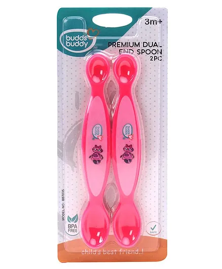 Buddsbuddy Premium Dual End Spoon Set of 2 - Pink 