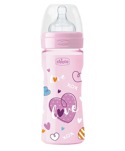 Chicco Well Being Feeding Bottle Pink - 250 ml