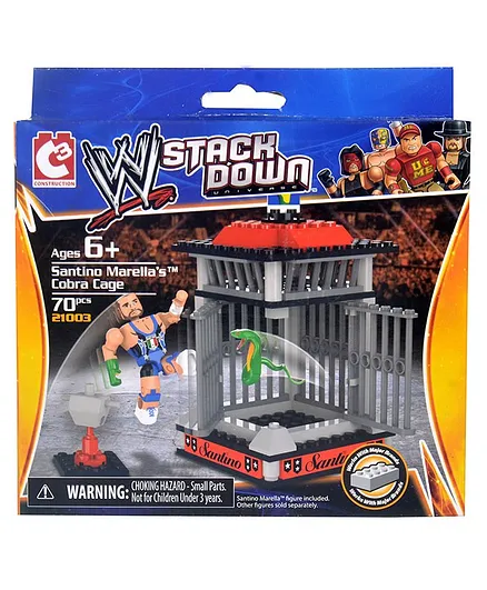 WWE Stackdown Santino Marella's Cobra Cage Building Blocks Set Multicolour - 70 Pieces