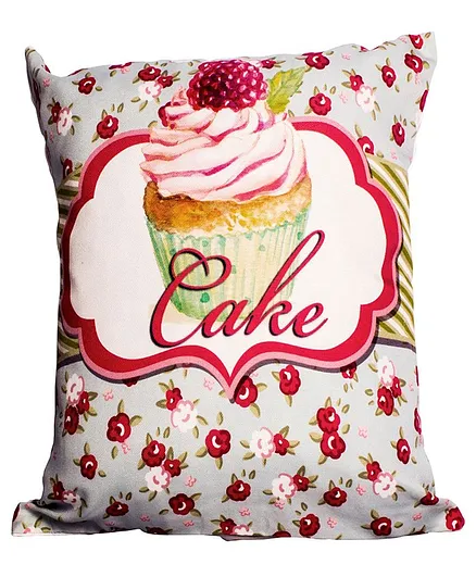 Little Nests Sweet Dreams Cake Printed Cushion Cover - Multicolour